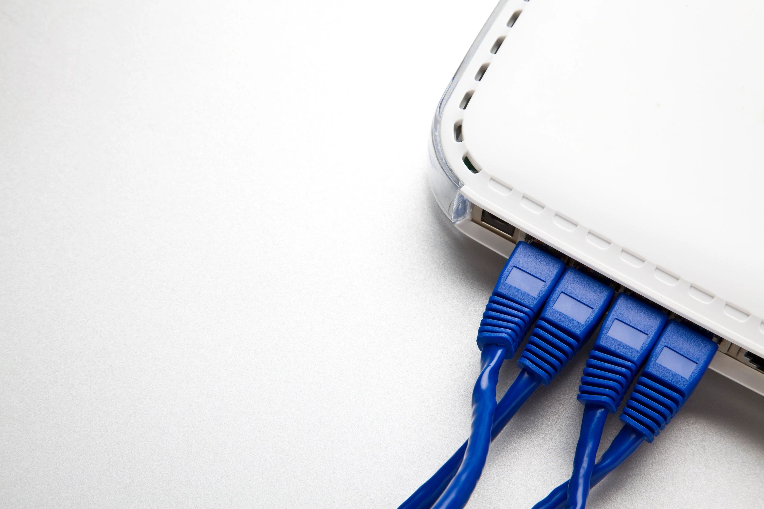 Router with connected cables for home streaming