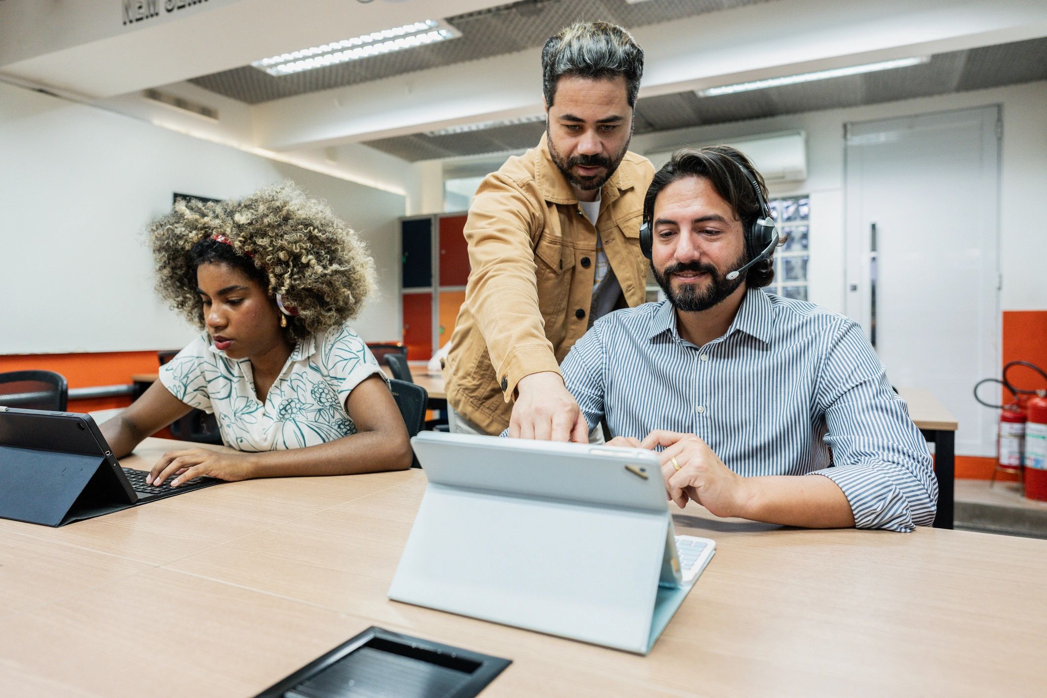 Customer service interaction in an office